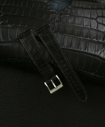 black alligator leather watch strap