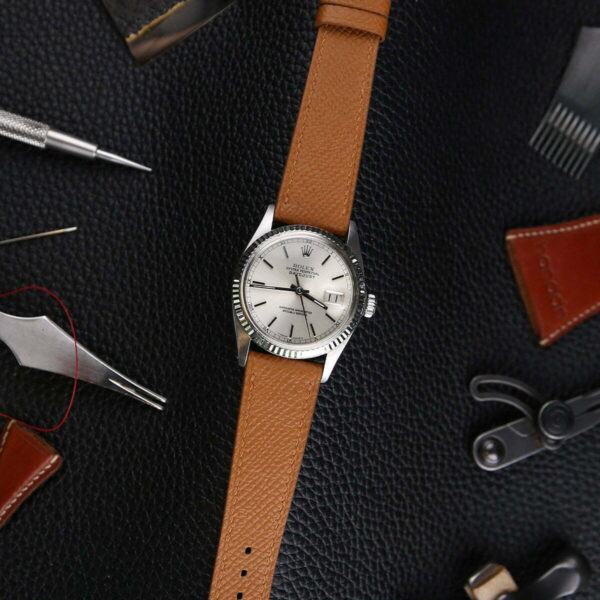 Gold Brown Epsom Leather Watch Strap, Quick Release