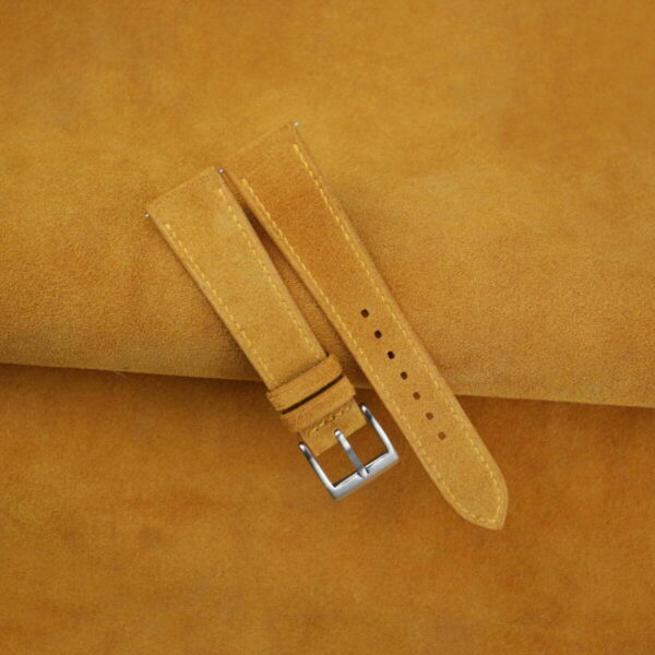 Yellowish Suede Leather Watch Strap