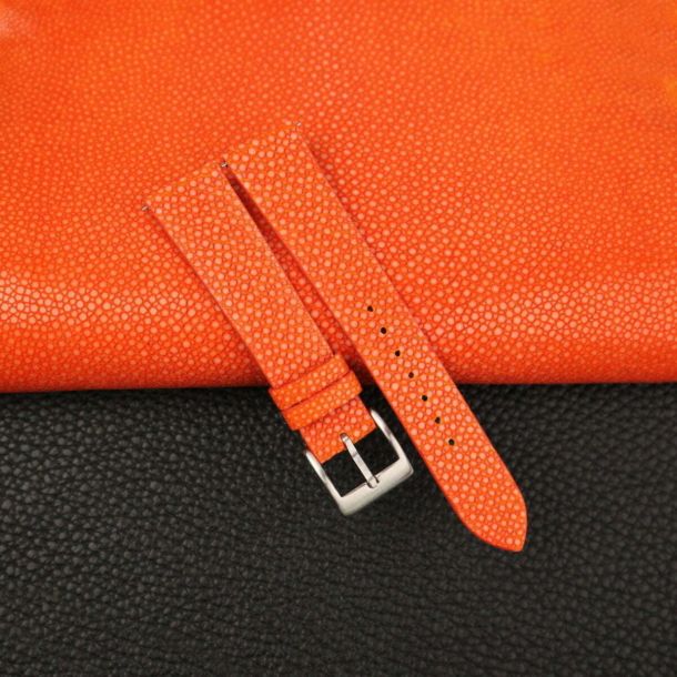 vintage orange stingray leather watch strap