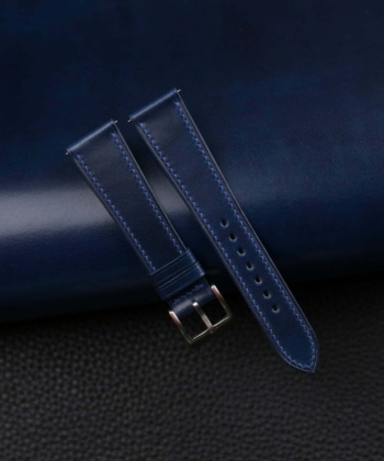 Dark Blue Shell Cordovan Leather Watch Strap