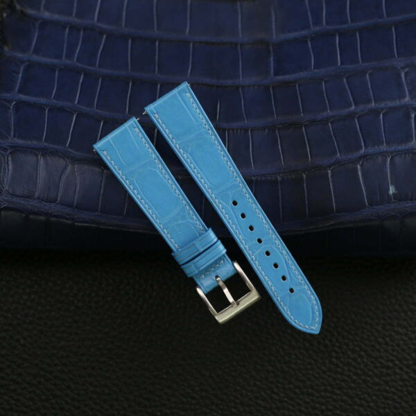 Miami Blue Alligator Leather Watch Strap