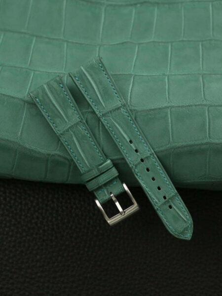 Nubuck Green Alligator Leather Watch Strap