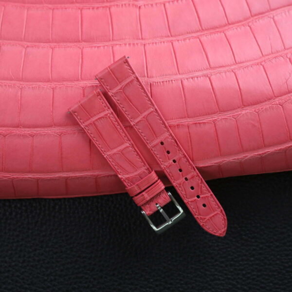 Pink Alligator Leather Watch Strap