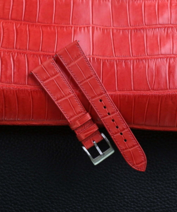 Red Alligator Leather Watch Strap