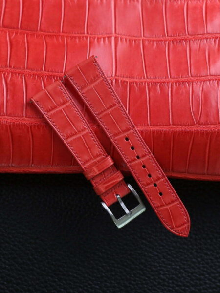 Red Alligator Leather Watch Strap