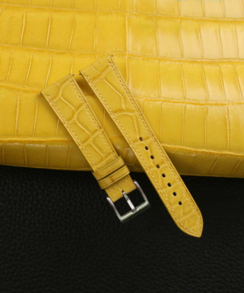 Yellow Alligator Leather Watch Strap