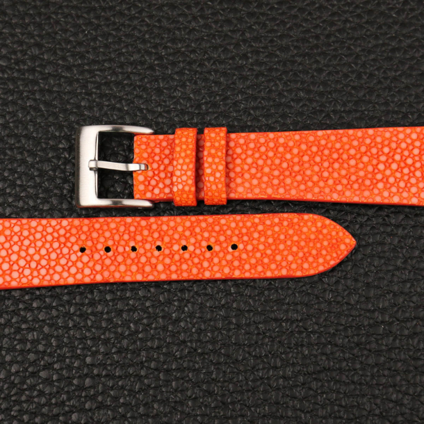 vintage orange stingray leather watch strap