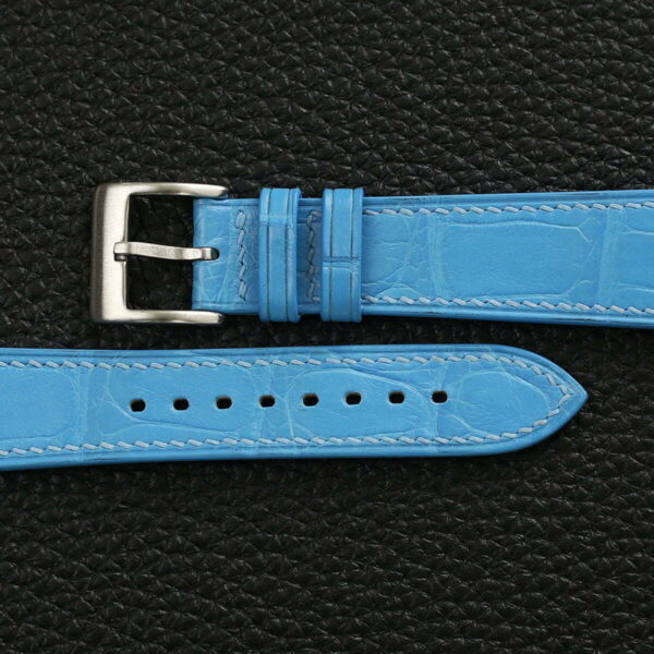 Miami Blue Alligator Leather Watch Strap