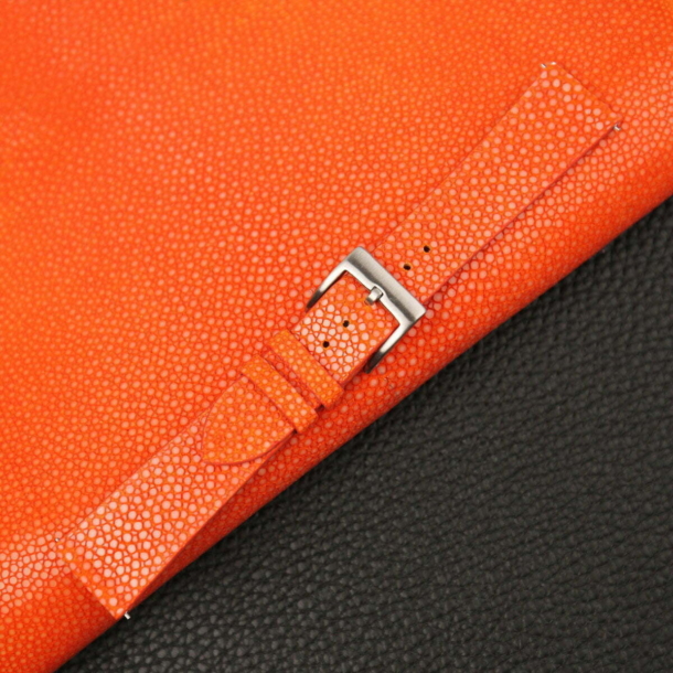 vintage orange stingray leather watch strap