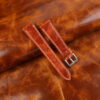 Cognac Waxed Leather Watch Strap