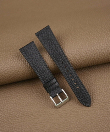 Black Togo Leather Watch Strap