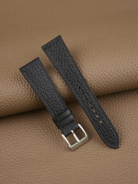 Black Togo Leather Watch Strap