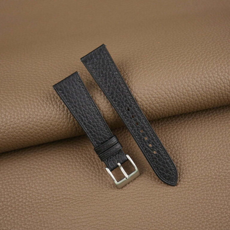 Black Togo Leather Watch Strap | Handdn - Bespoke Watchstraps