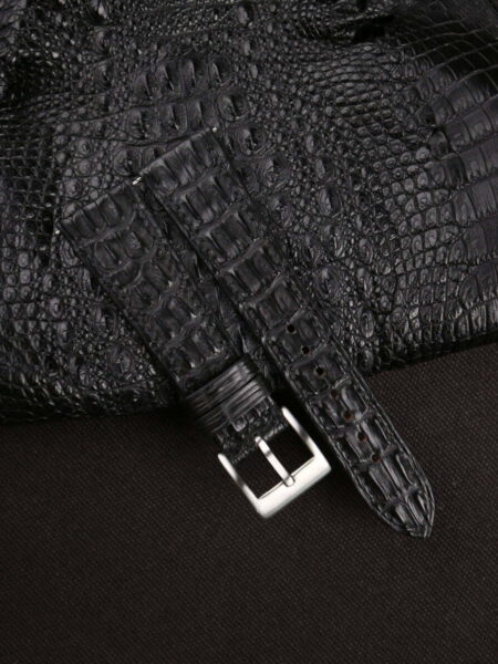 Black Double Hornback Alligator Watch Strap