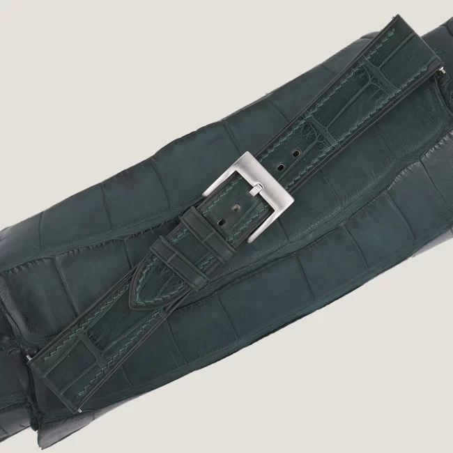 Dark Green Alligator leather watch strap