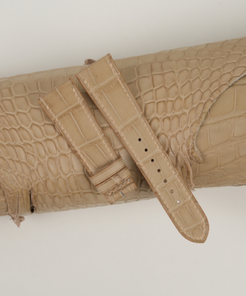 Beige Alligator Leather Watch Strap