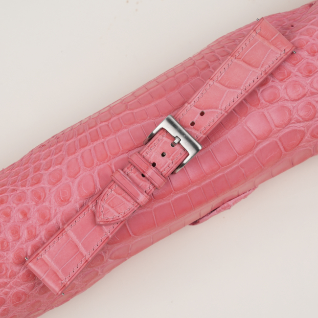 Pink Alligator Leather Watch Strap