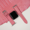 Pink Alligator Leather Apple Watch Band