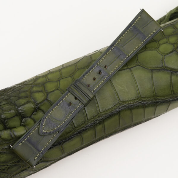 Alligator Leather Strap (Royal Green, Semi-matte)