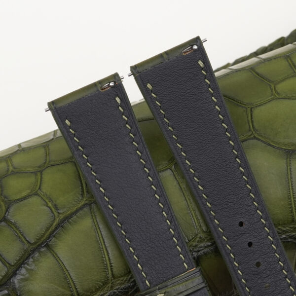 Alligator Leather Strap (Royal Green, Semi-matte)