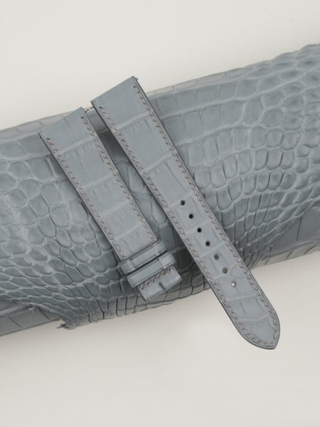 Light Grey Alligator Leather Watch Strap