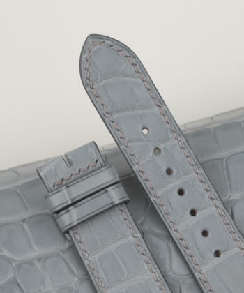 Light Grey Alligator Leather Watch Strap