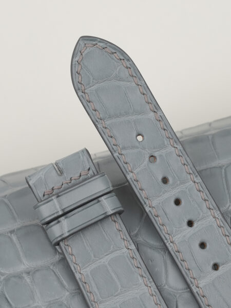 Light Grey Alligator Leather Watch Strap