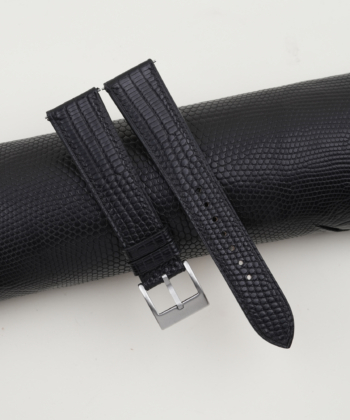 Black Lizard Leather Watch Strap