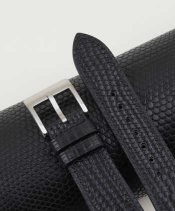 Black Lizard Leather Watch Strap