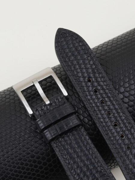 Black Lizard Leather Watch Strap