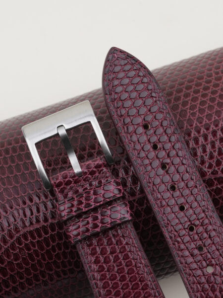 Burgundy Lizard Leather Watch Strap
