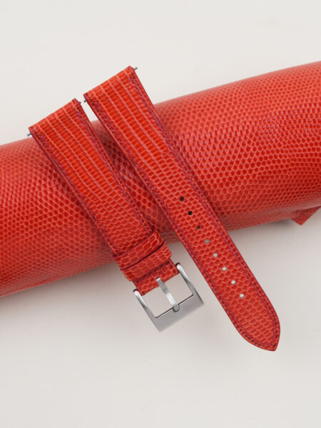 Red Orange Lizard Leather Watch Strap