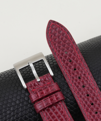 Red Lizard Leather Watch Strap