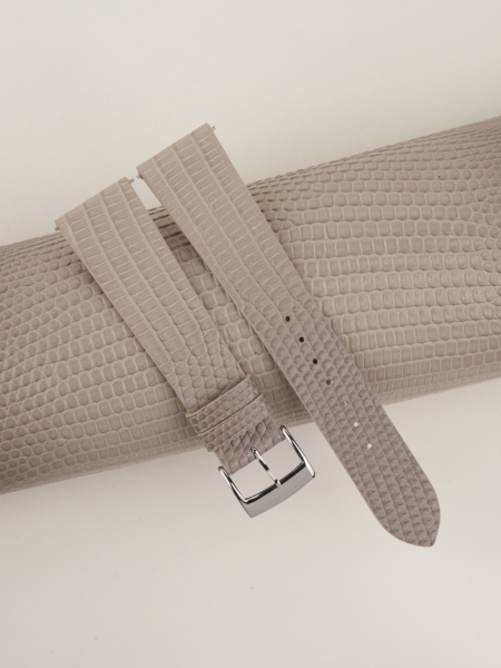 Vintage Light Grey Lizard Leather Watch Strap