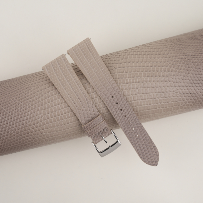 Vintage Light Grey Lizard Leather Watch Strap