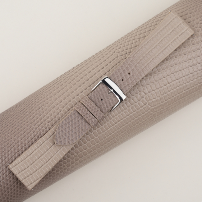 Vintage Light Grey Lizard Leather Watch Strap