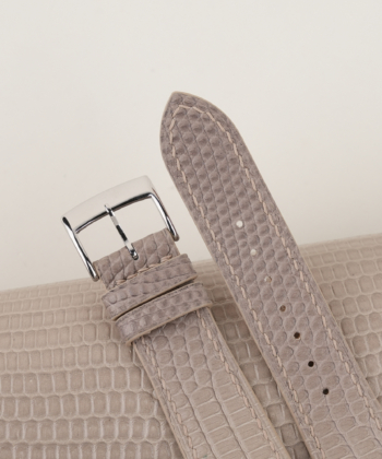 Light Grey Lizard Leather Watch Strap