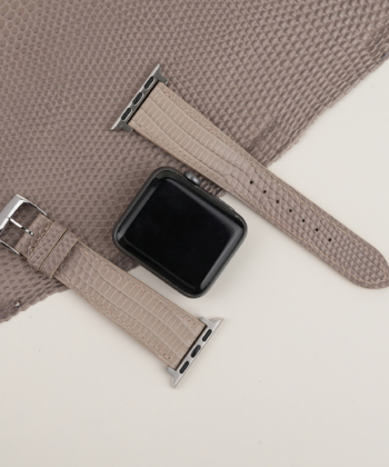 Light Grey Lizard Leather Apple Watch Band