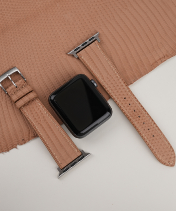 Light Brown Lizard Leather Apple Watch Band