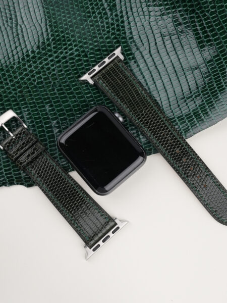 Dark Green Lizard Leather Apple Watch Band