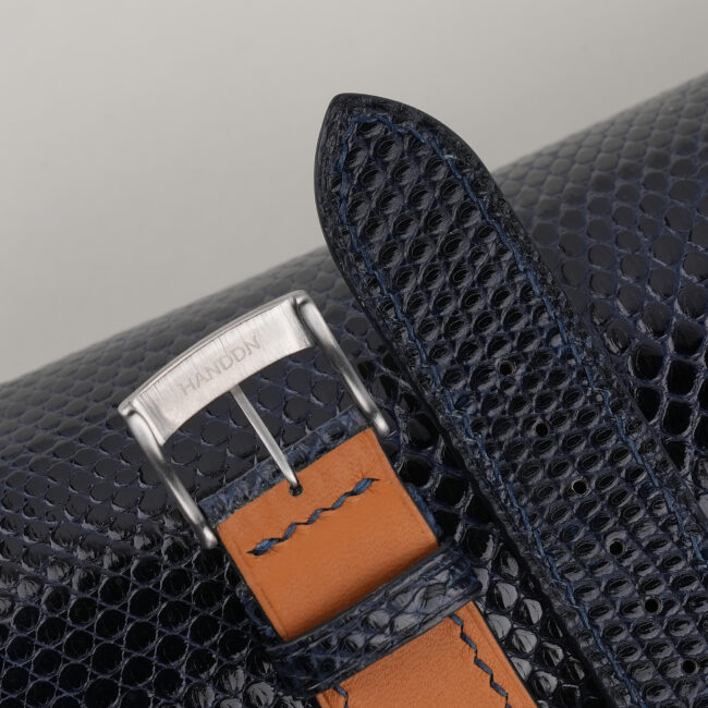 Navy Lizard Leather Watch Strap
