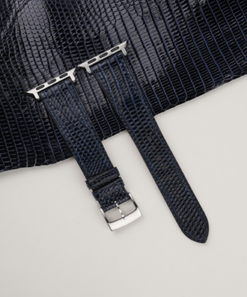 Navy Lizard Leather Apple Watch Band