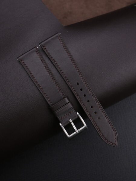 Box Calf Dark Brown Leather Watch Strap