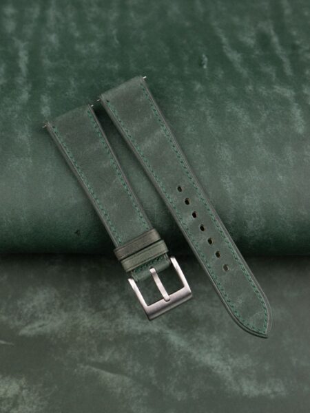Green Maya Vegetable Tanned Calfskin Leather Watch Strap