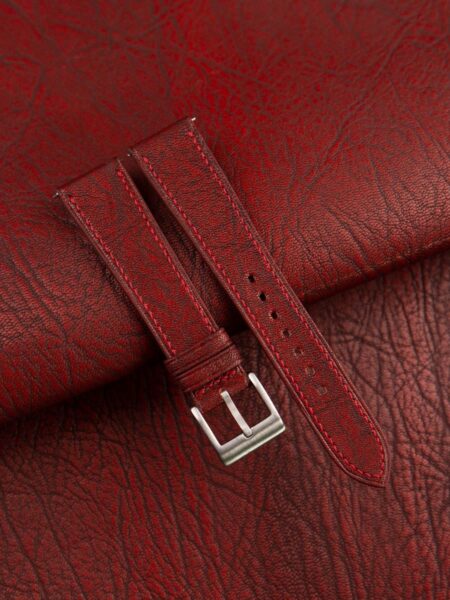 Alran Fat Nat Chevre Goat Red leather watch strap