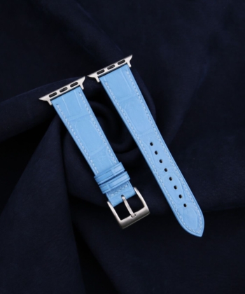 Miami Blue Alligator Leather Apple Watch Band