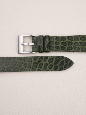 David Lane Design Loden Matte Alligator Watch Strap US Hide Full Hand Stitch Premium 20mm