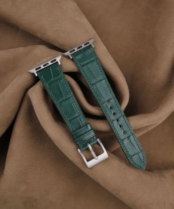 Dark Green Alligator Leather Apple Watch Band