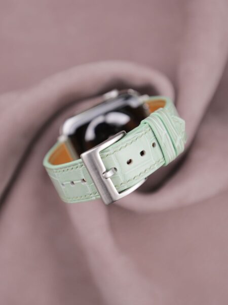 12mm/12mm Light Green Genuine OSTRICH Skin Leather Watch Strap